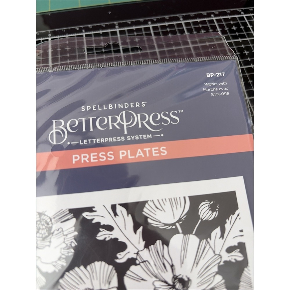 Spellbinders BetterPress Press Plates Poppy Background, BP-217 Yana Smakula New - Picture 2 of 10